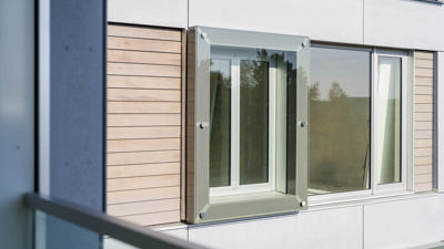 Geluidsoplossingen door Mview+ Silent Air Gevelschermen